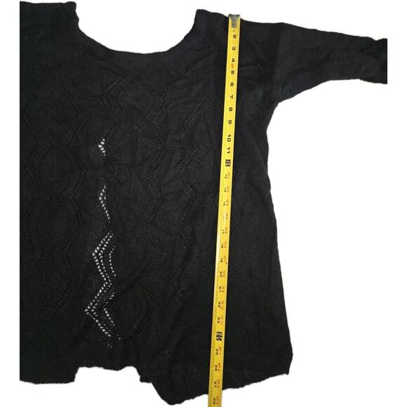 Womens Peruvian Connection Peru Size Large Black Alpaca Sweater Open Back AH14-1 - Picture 7 of 10